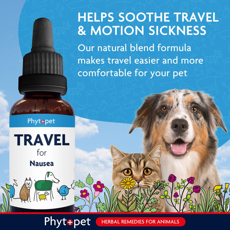 Phytopet Travel, Cat and Dog Anxiety Relief, Easy to Use Herbal Supplements for Dog Travel Sickness and Nerves, 30ml - 100% Herbal Phytopet Pet Supplies