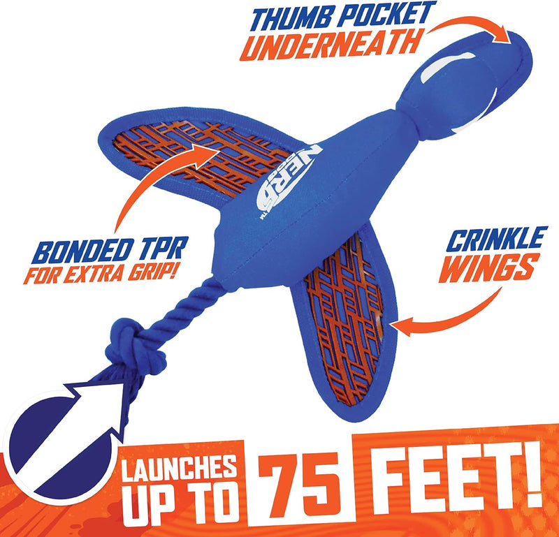 Nerf Dog Large Nylon Launching Duck, Blue/Orange - BeesActive Australia
