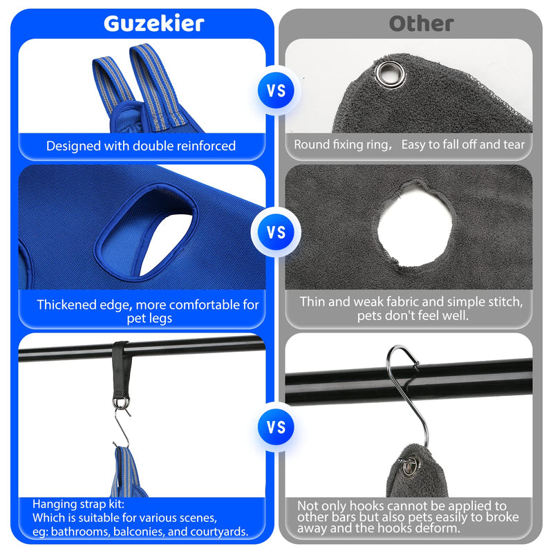 Guzekier Dog Grooming Hammock for Trim Nail, Dog Sling for Grooming, Dog Hammock Restraint Bag with Nail Clippers/Trimmer, Nail File, Pet Comb,Ear/Eye Care (Weight: 20-45 LBS) M（Weight：25-45LB）
