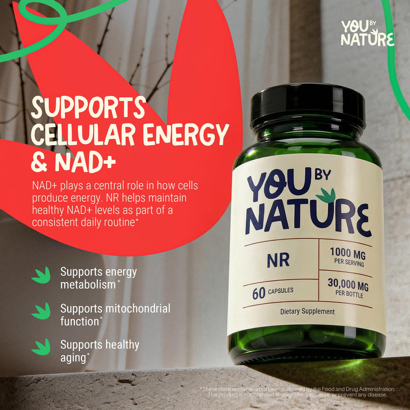 Nicotinamide Riboside NR 1000mg Supplement with Vitamin B3 | Vegan Veggie Capsules | 60 Capsules | 30 Servings | Daily Supplement for Adults