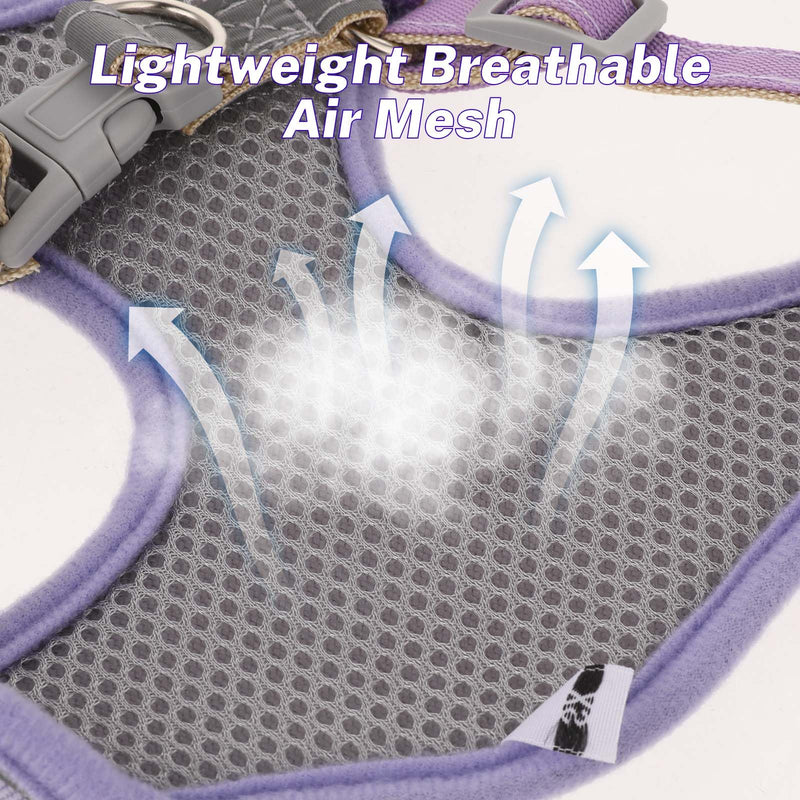 Small Dog Harness, Reflective Adjustable Puppy Vest, Dog Harness for Small Medium Large Dogs, with Breathable Mesh and Quick Release Buckle Step in Harness for Puppy(XS Bust 13-16IN) purple XXS(Bust 13-16IN) - BeesActive Australia