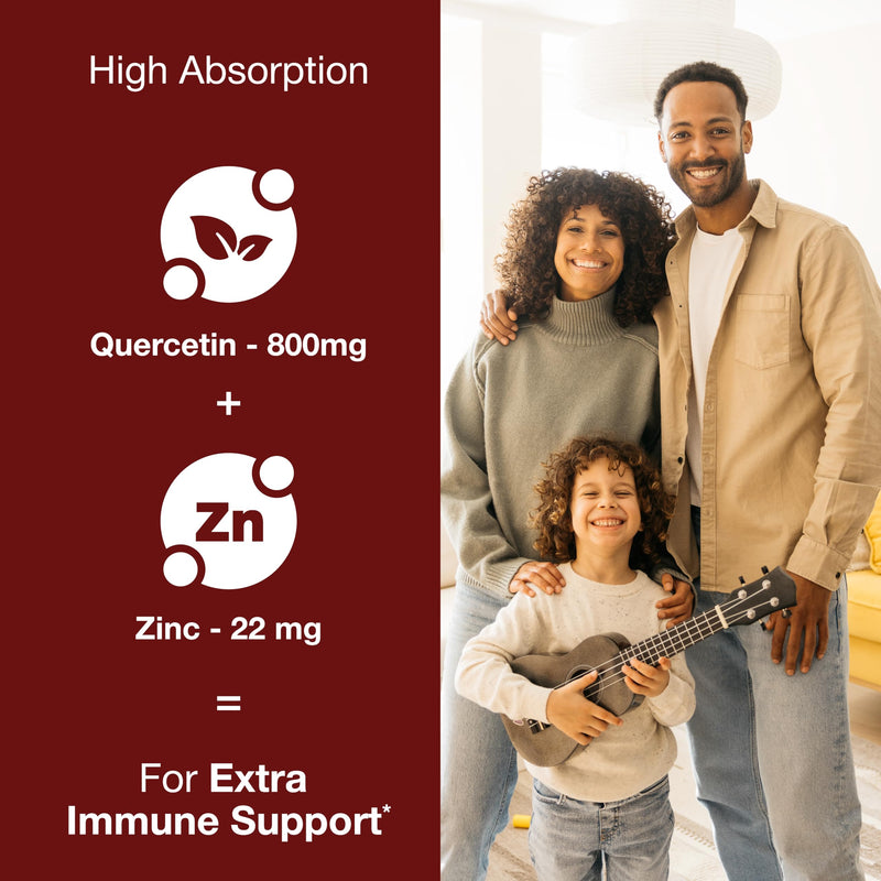 Zinc Quercetin Supplements 60 Vegetarian Capsules for Men & Women | Zink Supplement for Immune & Antioxidant Support cGMP Made in USA Pack of 1 By Sandhus 60 Count (Pack of 1)