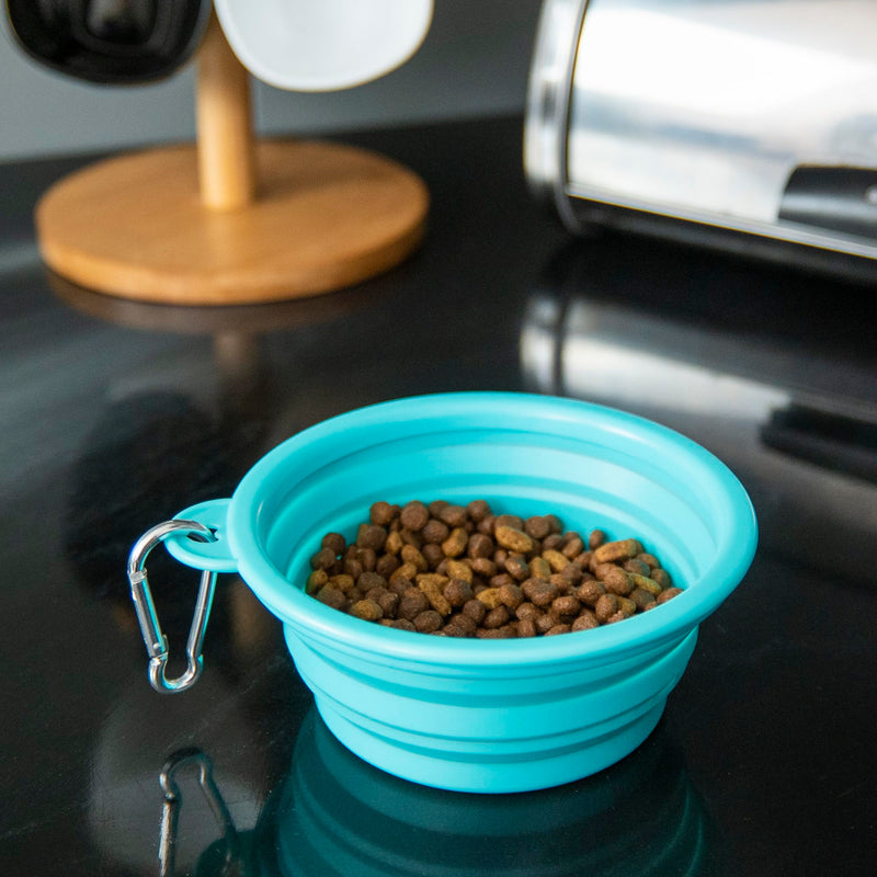 Made Easy Kit Portable Collapsible Dog Bowl for Water or Food great Pet Travel Bowl in multiple sizes (Standard - 12oz, Teal) Standard 12oz - BeesActive Australia