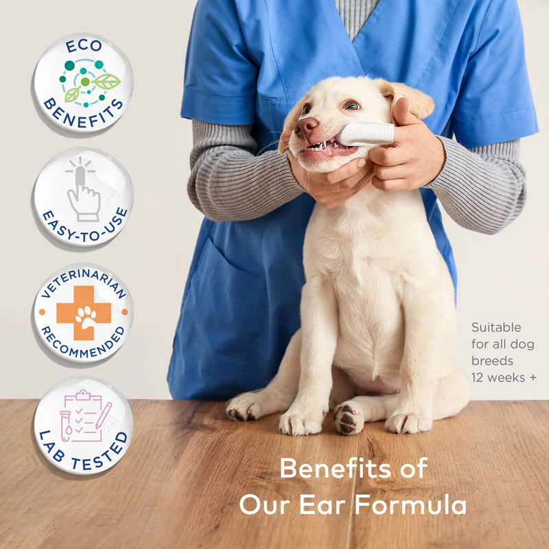Dental Finger Wipes for Dogs - 100 Wipes - Vet Formulated Dog Dental Teeth Cleaning Wipes for Dogs - Pre-Soaked Oral Cleaning Pads- Reduces Plaque, Tartar & Dog Breath Freshener 100 Finger Wipes - PawsPlanet Australia