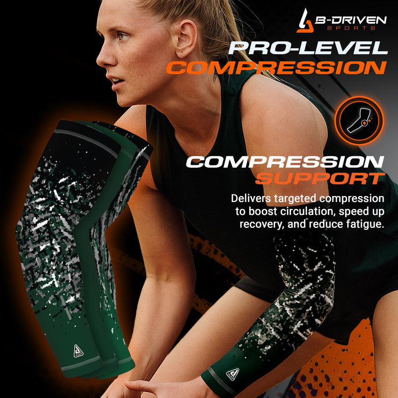 B-Driven Sports Compression Arm Sleeves | UV Arm Sleeves for Men Women & Youth | Sports Sun Protection Circulation | 3 Count Small/Medium Blue Royal - BeesActive Australia