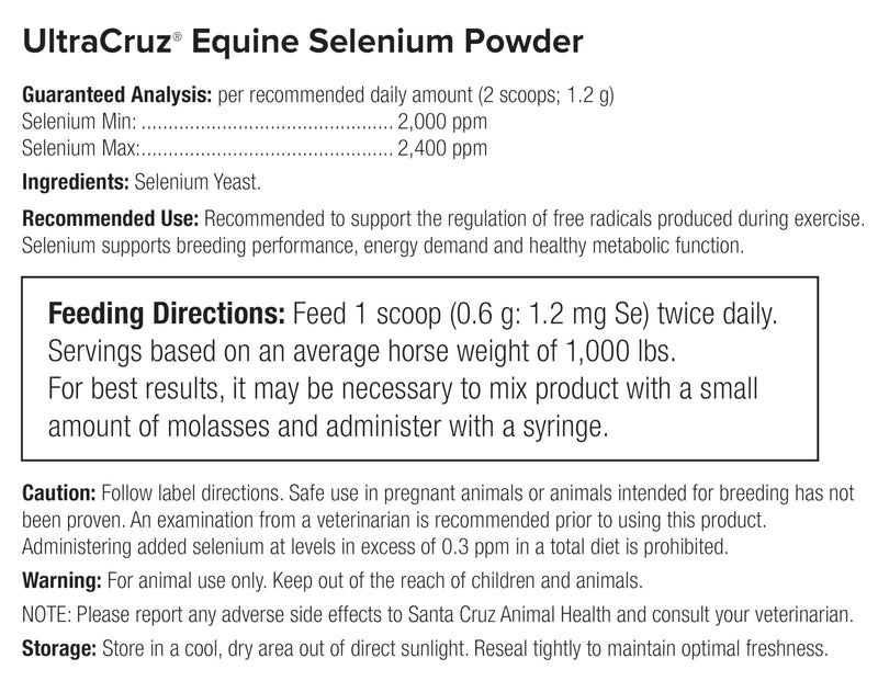 UltraCruz - sc-363248 Equine Selenium Yeast Supplement for Horses, 1 lb, Powder (226 Day Supply) - BeesActive Australia