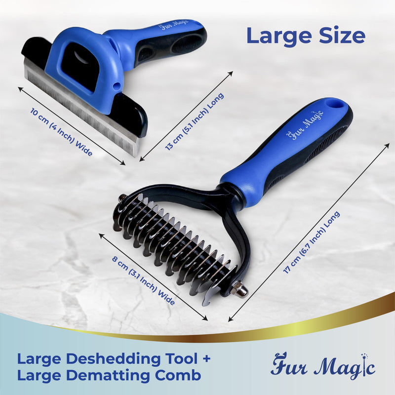 Large Deshedding Tool & Dematting Comb – Grooming Brushes for Dogs, Cats, Horses – Reduce Shedding and Remove Knots, Mats and Loose Undercoat Large - BeesActive Australia