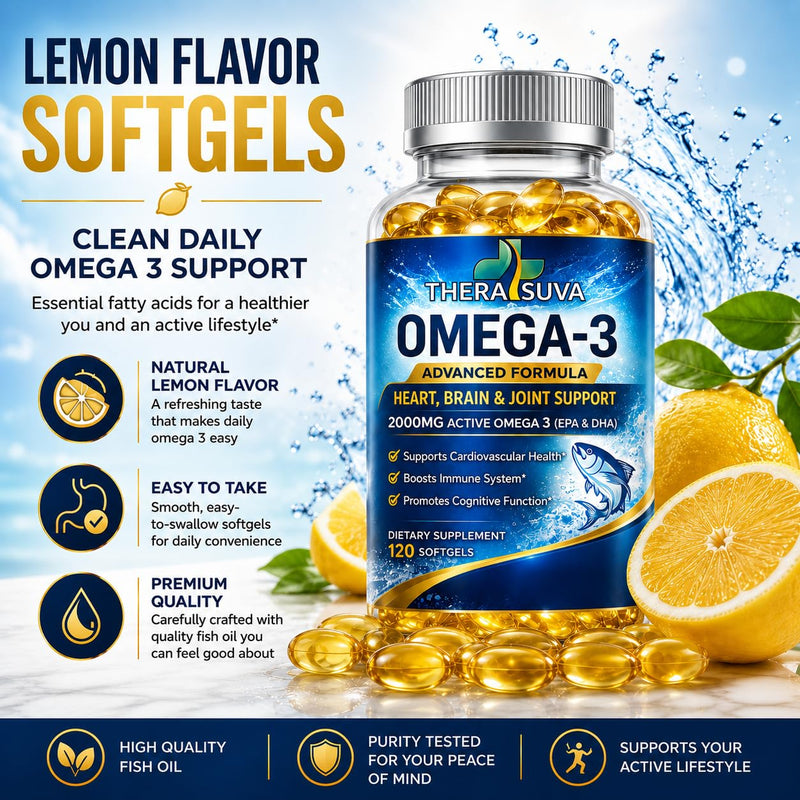 Premium Alaskan Fish Oil, Triple Strength Omega-3 2000mg (EPA 1100mg + DHA 900mg), Natural Supplement for Healthy Heart & Brain & Mobility Support, 2 Month Supply, 120 Veggie Softgels