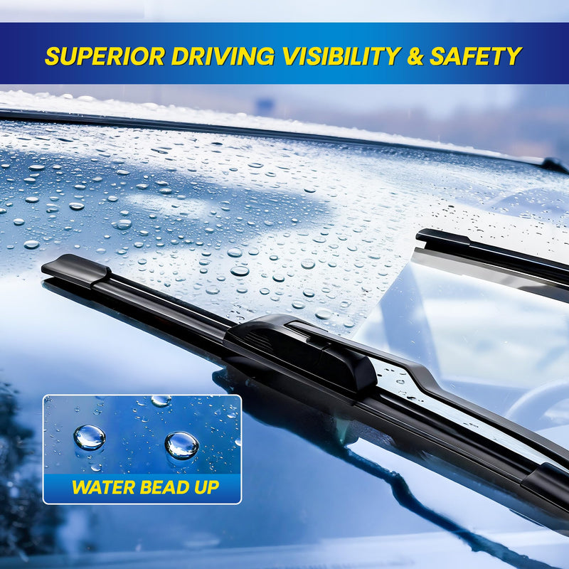 5 PLUS® Windshield Wiper Blades Replacement for 2023-2018 Jeep Compass Windshield Wipers (Pack of 3), Automotive Replacement Windshield Wiper Blades For My Car Water Repellent-24"/18"/10" 24"+18"+10AP(HOOK)