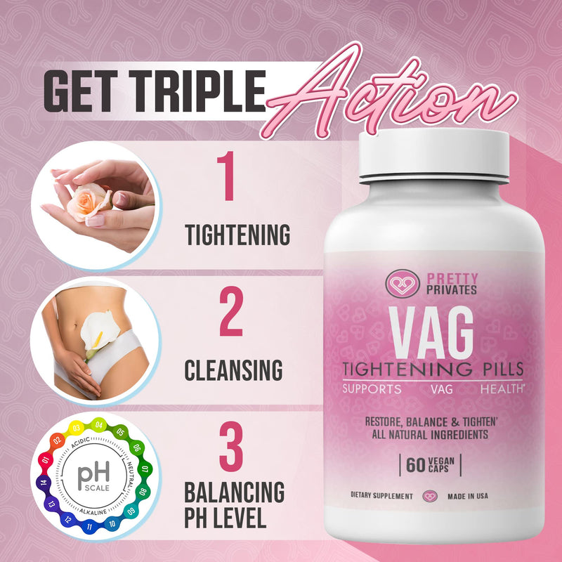 Pretty Privates Vaginal Tightening Pills - Tighten, Rejuvenate & Lubricate - All-Natural Vaginal Tightening & Holistic Intimate Health - Vegan & Gluten-Free - 60 ct - BeesActive Australia