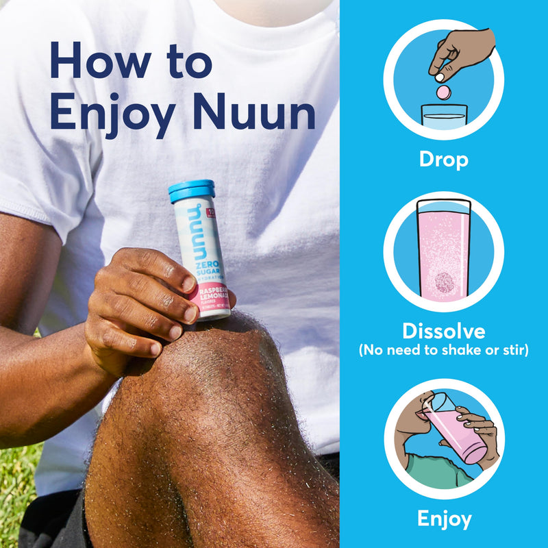Nuun Zero Sugar Hydration Electrolyte Tablets - Magnesium, Calcium, Potassium, Chloride & Sodium, Light & Delicious Fruit Flavors, No Sugar, Gluten Free, Vegan, Mixed Berry 4 Pack (40 Servings Total) 40 Count (Pack of 1) - BeesActive Australia