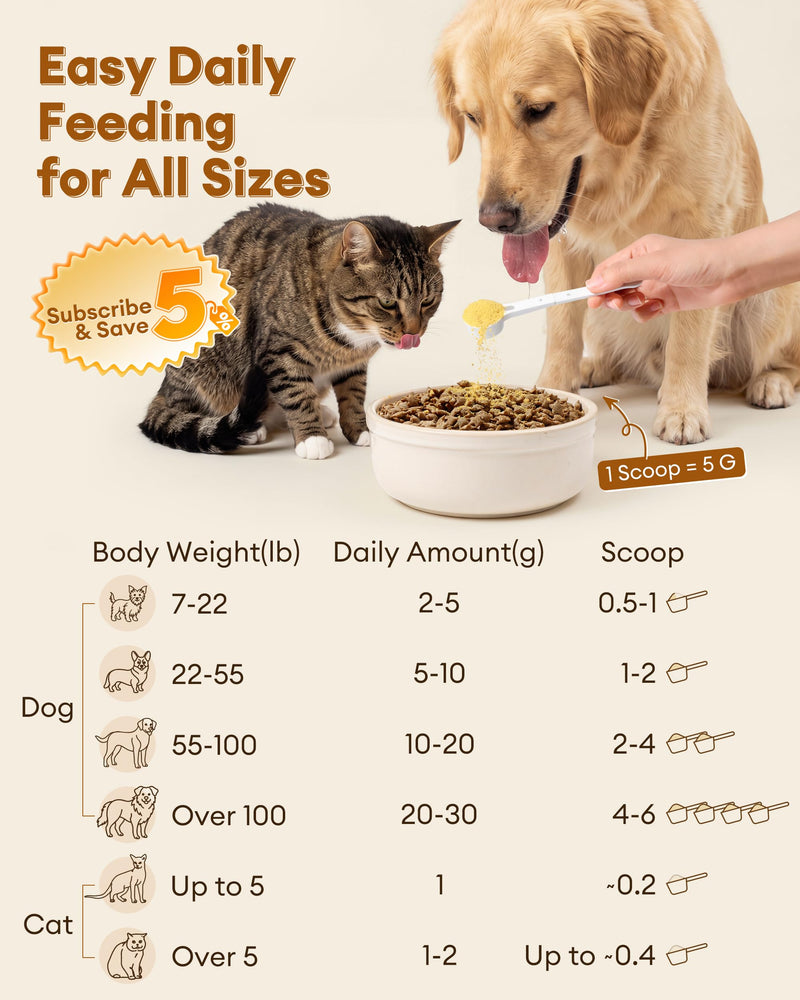 Pumpkin Powder for Dogs & Cats with 10% Apple Pectin, Natural Digestive Fiber Supplement, Fast Relief for Loose Stool, Diarrhea & Constipation, Hairball Support, Daily Pet Food Topper, 4oz