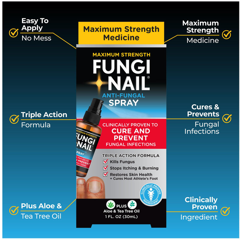 Fungi-Nail Anti-Fungal Foot Spray, Kills Fungus That Can Lead to Nail & Athlete’s Foot with Tolnaftate & Clinically Proven to Cure Infections - 1 Oz 1 Fl Oz (Pack of 1)