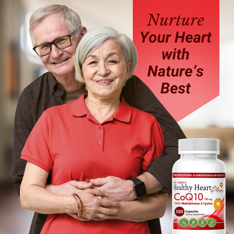CoQ10 Cardiovascular Supplement 150mg – Coenzyme Q10, Nattokinase, Pomegranate, Garlic & Lysine for Blood Cholesterol, Circulation, Heart Plus CoQ10 Supplement for Men & Women, 120 Capsules by Rhoziva