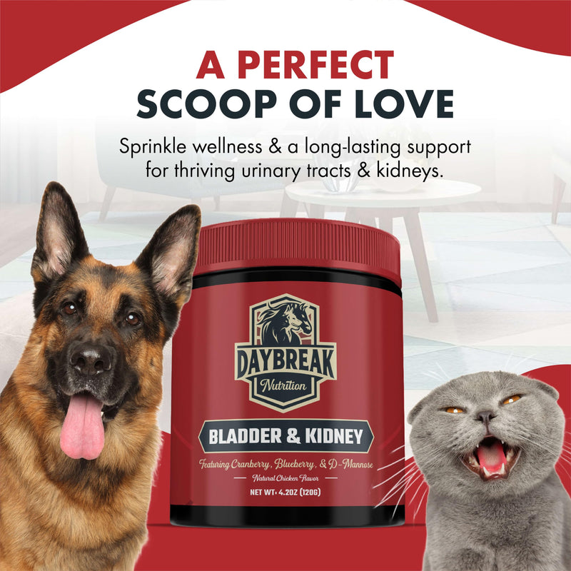 Bladder and Kidney Relief for Dogs & Cats by Daybreak Nutrition | Powder Cranberry Supplement for Dogs and Cat for UTI Treatment & Urinary Support | Dog & Cat Urinary Tract Infection Remedy Supplement 30 Servings - BeesActive Australia