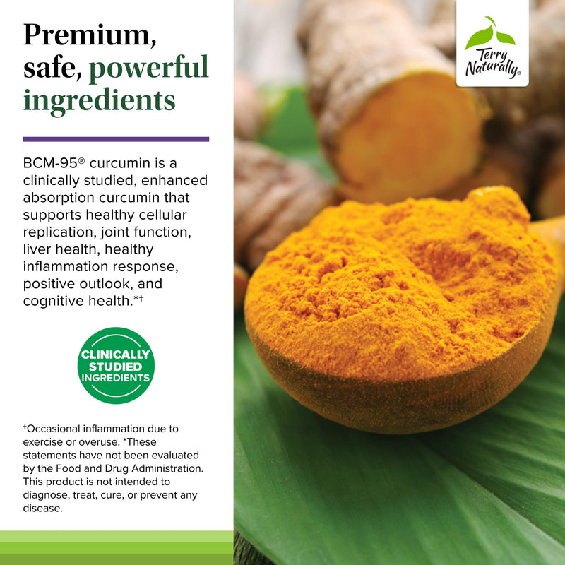 Terry Naturally Optimal Wellness - Brain Health - 30 Count | BCM-95, Curcumin, vitamin D. Immune, Respiratory and Brain Health Support.