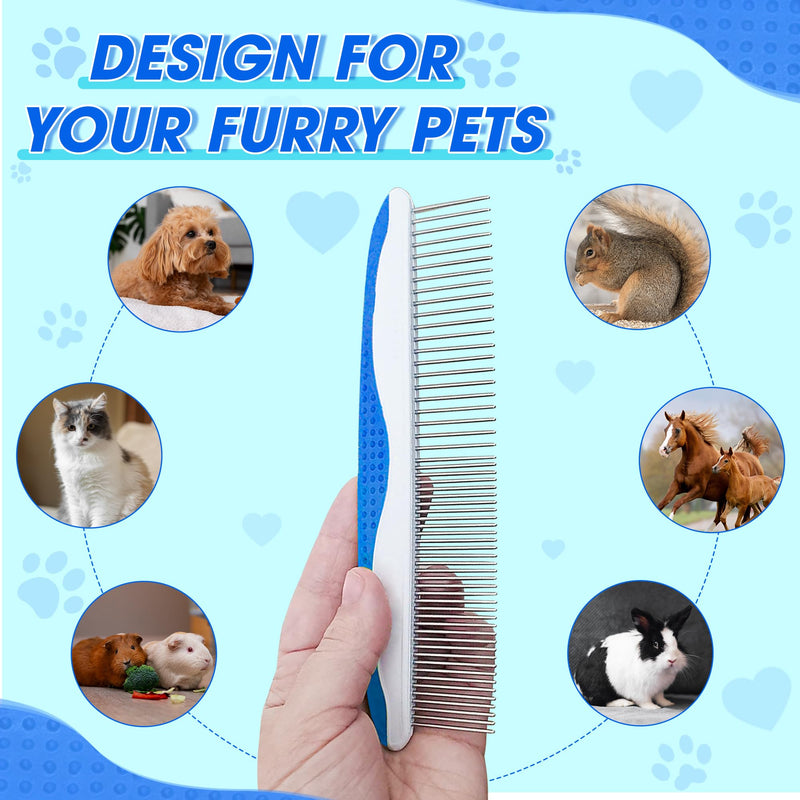 Dog Comb to Remove Tangles and Knots, Cat Comb with Stainless Steel Teeth and Non-Slip Handle, Dog combs for grooming matting for Long Haired Dog, Cat and Other pets. (Style 1) Style 1 - BeesActive Australia