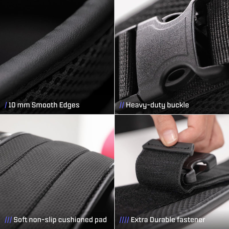 Exercise Hip Thrust Belt with Slip-Resistant Padding - Easy to Use with Dumbbells, Kettlebells, or Plates - Protects Your Hips for Gym, Home Workouts, or On the Go Black