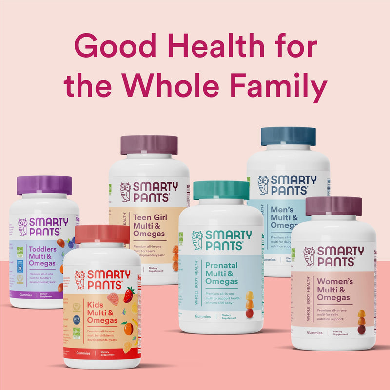 SmartyPants Women's Multivitamin Gummies, Sugar Free: Biotin, Methylfolate, Omega 3 (ALA), Vitamin D3, C, Vitamin B12, B6, A, K & Zinc, Inositol, Gluten Free, 60 Count (20 Day Supply) Old Formula