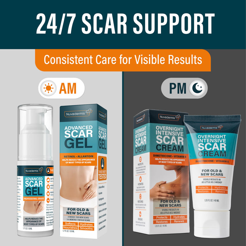NUVADERMIS Overnight Intensive Scar Cream with Retinol, Allantoin, Vitamin E, Betaine – 1.35 Fl Oz PM Scar Cream Treatment for C-Sections, Keloids & Post-Surgery Care Intensive Scar Cream - 1 Pack - BeesActive Australia