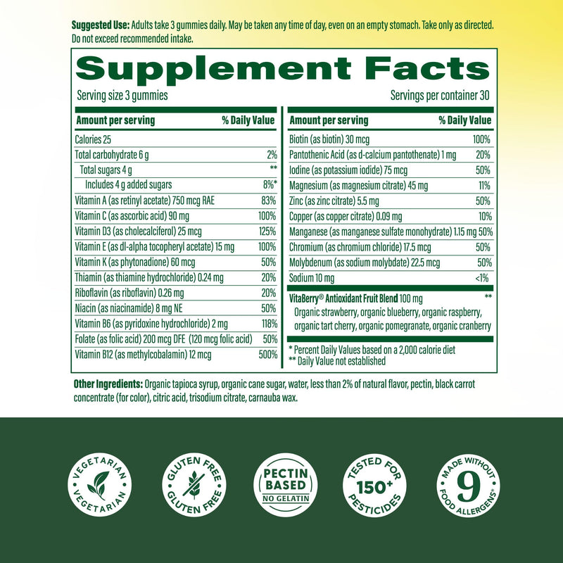 MegaFood Whole Body Gummies, Multivitamin for Men, Strawberry, 90 Gummies | Mens Multivitamins for Immune, Brain, Heart & Muscle Health, Vitamin C, D3, Magnesium Citrate, Methylated B12, 30 Servings