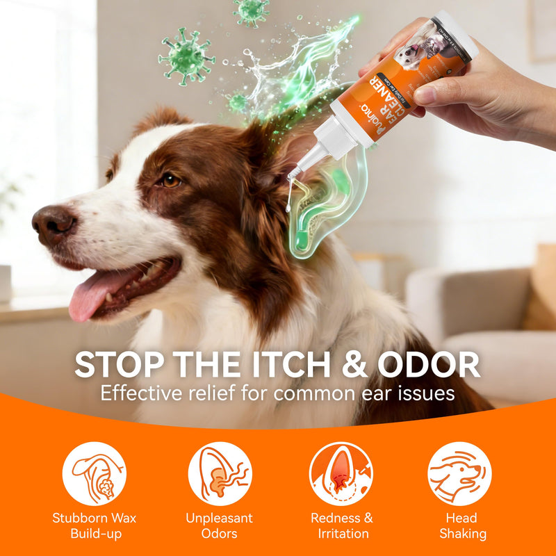 PUAINTA Dog Ear Cleaner Solution - Alcohol-Free Ear Wash with Quantum Silver & Witch Hazel - Soothes Itch, Removes Wax & Odor - Gentle Daily Flush for Dogs & Cats (8 oz) 8oz