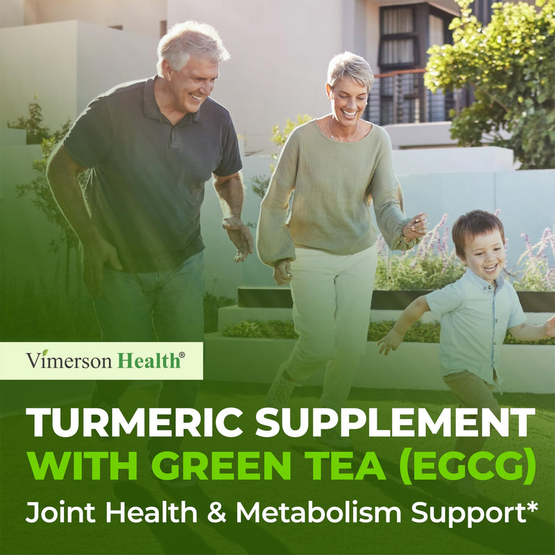 Turmeric Curcumin Supplement with Green Tea Extract (ECGC) & Vitamin C for Joint Health, Energy & Inflammation Balance - Organic Tumeric Curcumin with Black Pepper - Gluten-Free, Non-GMO - 60 Capsules 60 Count (Pack of 1)