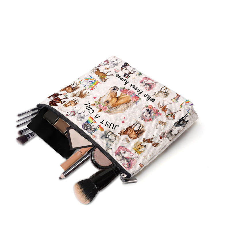 Horses Gifts for Women Horse Makeup Bag Horses Lover Cowgirl Equestrian Travel Bag Cosmetic Pouch Horses Cosmetic Bag Horseshoe Horse Stuff - BeesActive Australia