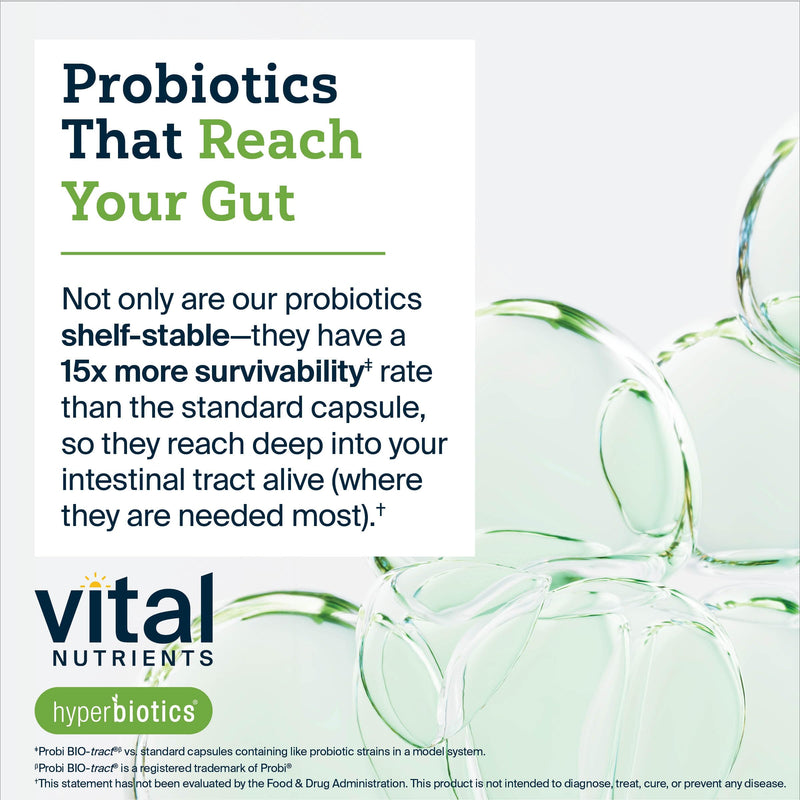 Hyperbiotics Vital Nutrients Prebiotic and Probiotic for Women and Men | 60 Billion CFU | Pre and Probiotics Supports Digestive Health, Constipation, Diarrhea, Gas & Bloating | 30 Vegan Capsules 30 Count (Pack of 1)