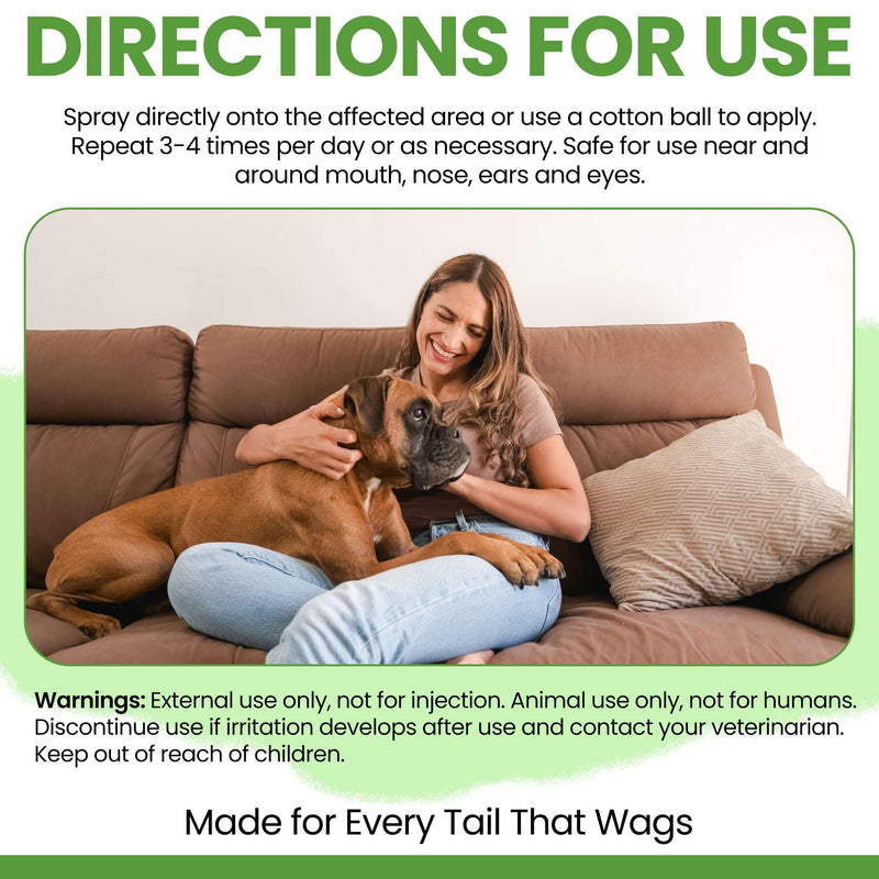 Chew + Heal Labs Hypochlorous Acid Spray for Dogs – Dog Wound Spray for Cuts, Burns, Sores, Abrasions, and More – Non Toxic and Chemical Free HOCI Wound Care – Made in The USA, 4 oz