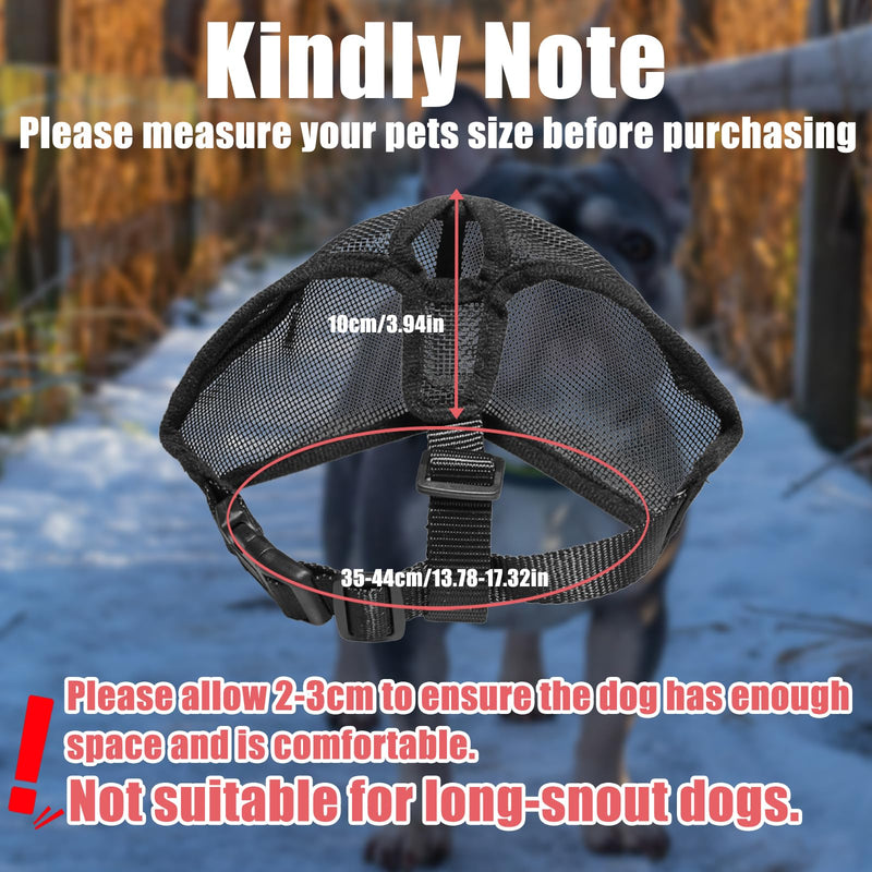 French Bulldog Muzzle Flattened Dog Muzzle with Short Snout Mask for Dogs with Short Snout Anti Biting Chewing Barking with Adjustable Mesh Head Strap - BeesActive Australia
