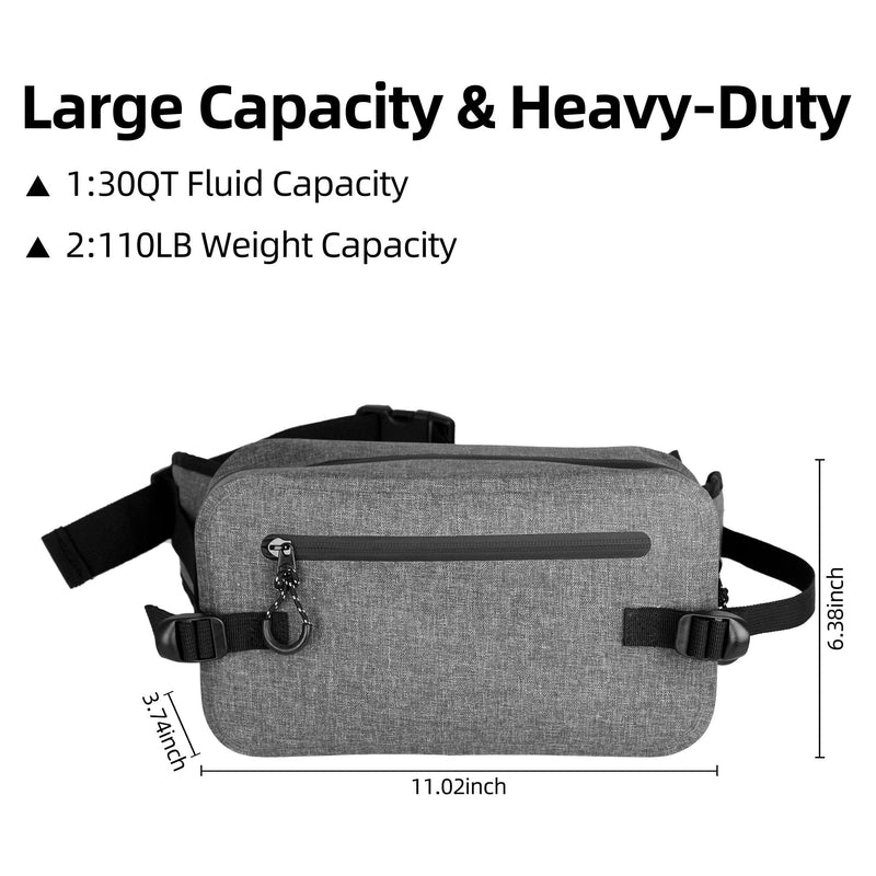 Smell Proof Fanny Pack - Dry Bag Waist Pouch Fanny Pack - Waterproof & Smell-Proof TPU Material - Lightweight, Dirt, Sand, Dust, Oil & Grease Resistant - Heavy Duty Waterproof Zipper - Unisex