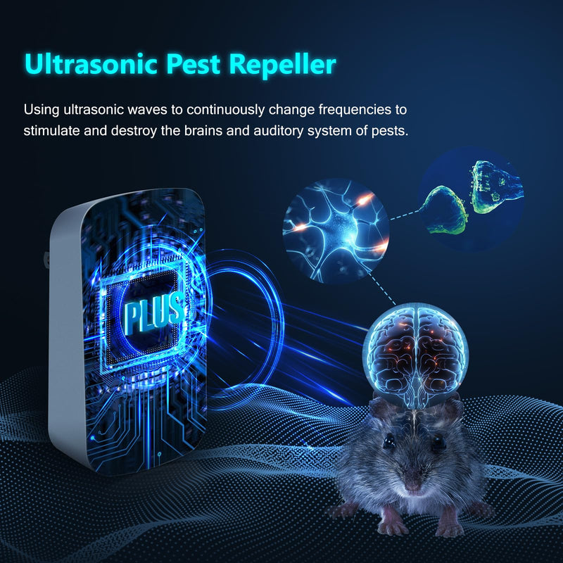 6 Packs Ultrasonic Pest Repeller, Indoor Ultrasonic Repellent for Roach, Rodent, Mouse, Bugs, Mosquito, Mice, Spider, Electronic Plug in Pest Control for Home Kitchen Office Warehouse Hotel - BeesActive Australia