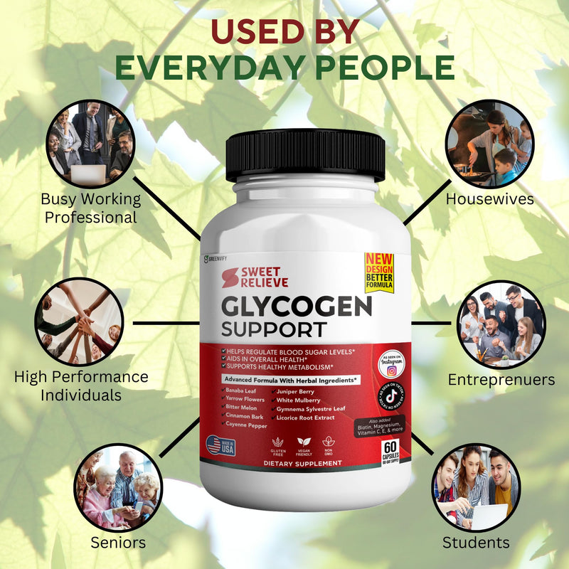 Sweet Relieve Glyco Optimizer, Advanced Glycogen Support and Blood Vessel Cleanse, 60 Capsules 1