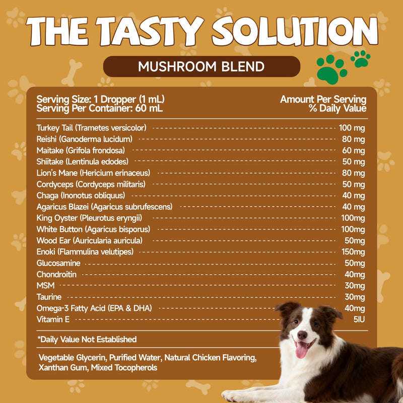 Mushrooms for Dogs - Turkey Tail Mushroom - Immune Health Support, Gut, Skin, Joint + 2 Pack Organic Mushroom Supplement for Dogs - 18-in-1 Blend with Turkey Tail, Reishi, Lion's Mane