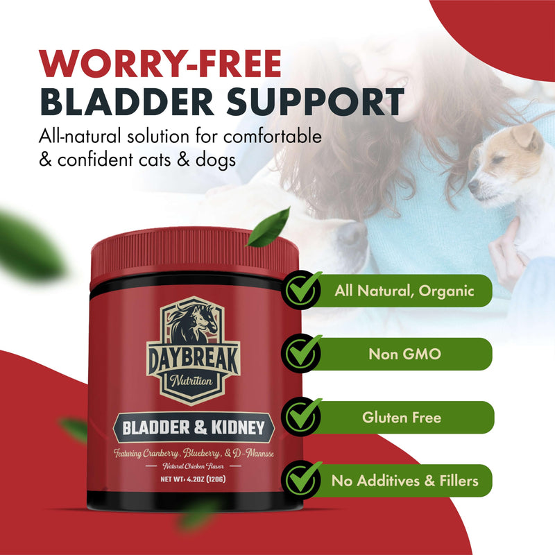 Bladder and Kidney Relief for Dogs & Cats by Daybreak Nutrition | Powder Cranberry Supplement for Dogs and Cat for UTI Treatment & Urinary Support | Dog & Cat Urinary Tract Infection Remedy Supplement 30 Servings - BeesActive Australia