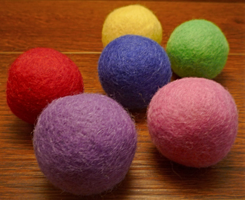 Wool Cat Balls - Safe Felt Cat Kitten Toys - Fun Colorful Cat Ball Toys - Soft Quiet Wool Kitty Toys - Unique for Cat Lovers - Hand Made in Nepal - BeesActive Australia