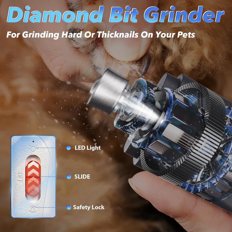 CATPICK 2-in-1 Cat Nail Clippers & Dog Nail Clippers Trimmers for Large Medium Small Dogs Cats Claw Trimmer Quick Sensor and Safety Guard USB Rechargeable with 2 LED Lights Dogs Nail Trimmer