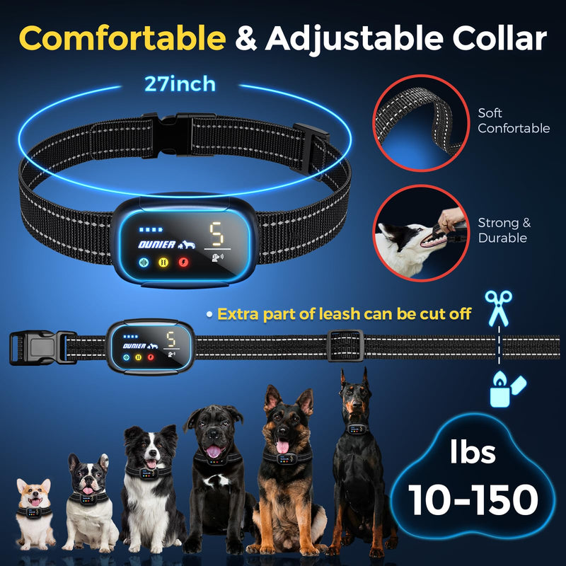 Dog Bark Collar 2 Pack, Rechargeable Smart Bark Collar for Large Medium Small Dogs 10-150lbs with Barking Count Record, Anti Barking Training Collar with 5 Adjustable Sensitivity Beep Vibration Shock - BeesActive Australia