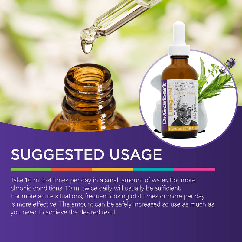 Dr. Garber's Natural Solutions Lung Health Oral Drops - Gemmotherapy Liquid Supplement to Protect & Cleanse Lungs, Repair Damaged Lung Tissue, Lung Health Support, Allergy & Asthma Relief - 60ml - BeesActive Australia