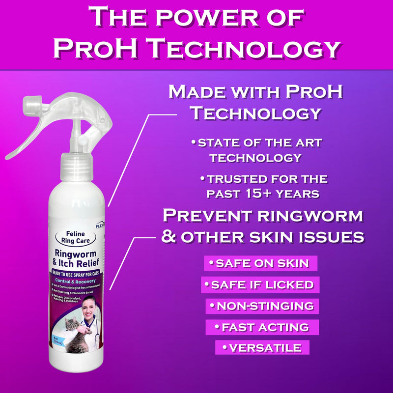Feline Ring Care | Control & Help with Cat Ringworm, Mange, Dermatitis, Dog Paw Yeast. Also works on Dogs, Hamsters, Guinea Pigs, Rabbits, etc. 8 oz Ready to Use Spray for Cats and Itch Relief