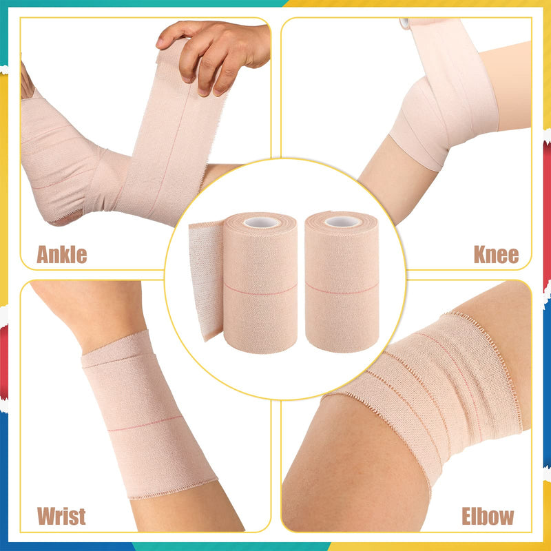 4 Rolls Elastic Tape Adhesive Elastic Tape Self Adhesive Bandage Wrap Flexible Stretch Bandages for Sports Ankle, Knee and Wrist Sprains Animal Pets, 5 Yard (4 Inch in Width) 4 Inch in Width - BeesActive Australia