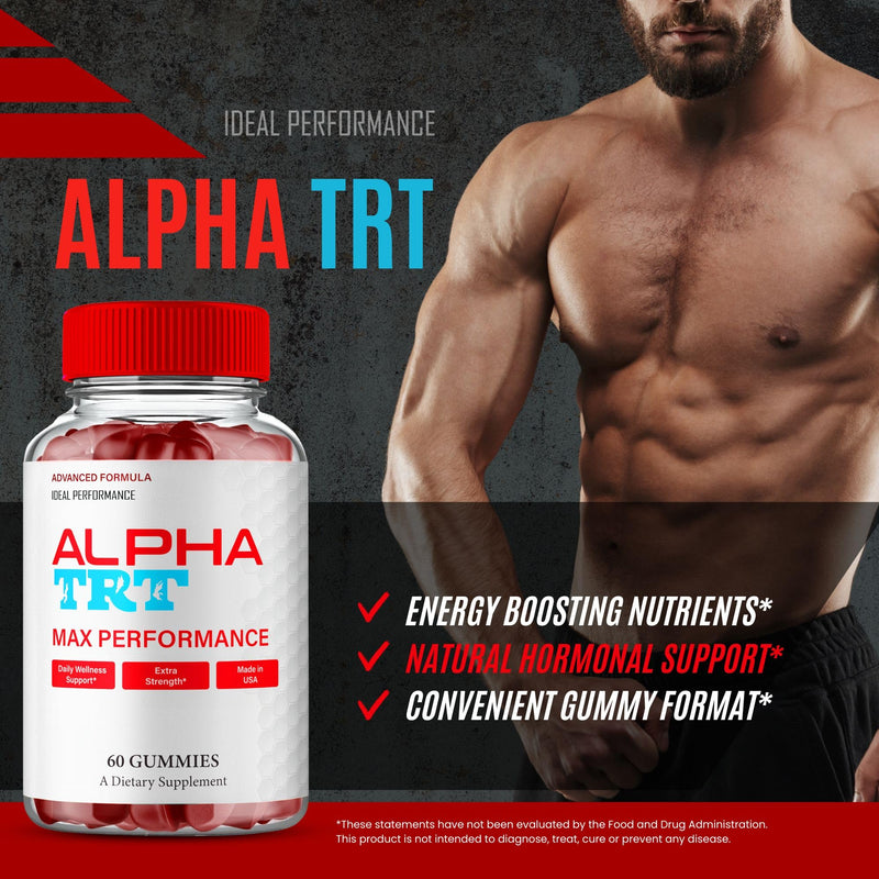 Alpha TRT Gummies, Official AlphaTRT Supplement Gummy for Men - Maximum Strength Performance, All Natural Support for Overall Health & Wellness, Advanced Alpha TRT Health Reviews (2 Pack)