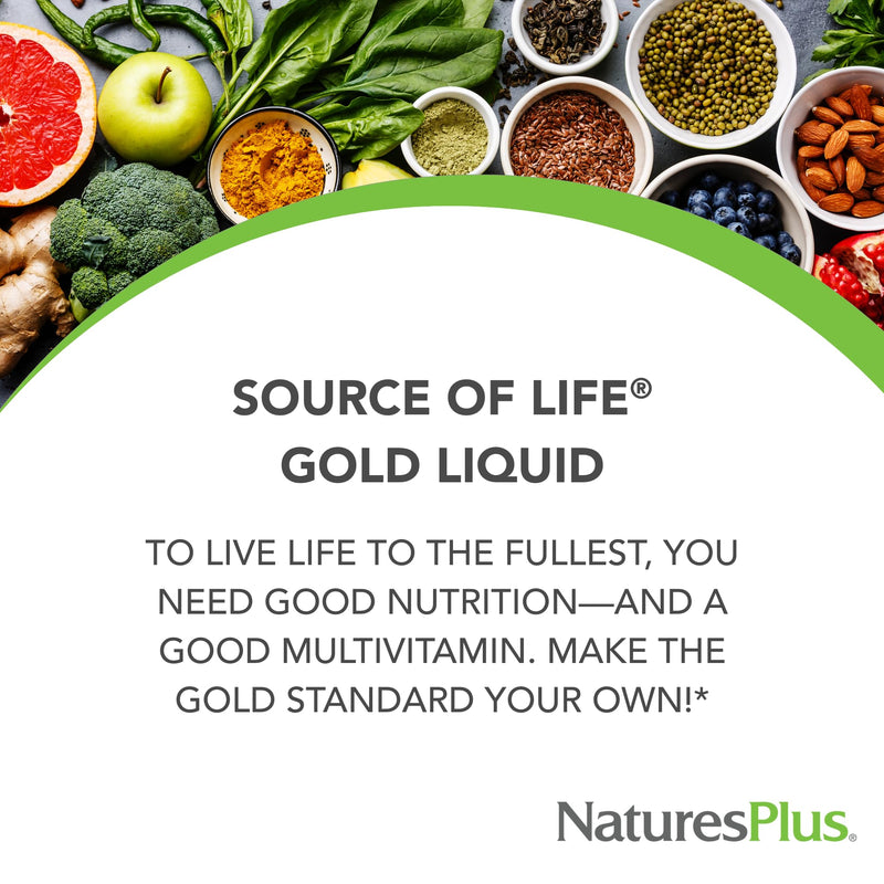 NaturesPlus Source of Life GOLD Multivitamin Liquid - 8 fl oz, Pack of 2 - With Vitamins D3, B12 & K2 - Vegetarian & Gluten Free - 16 Total Servings 8 Ounce (Pack of 2)