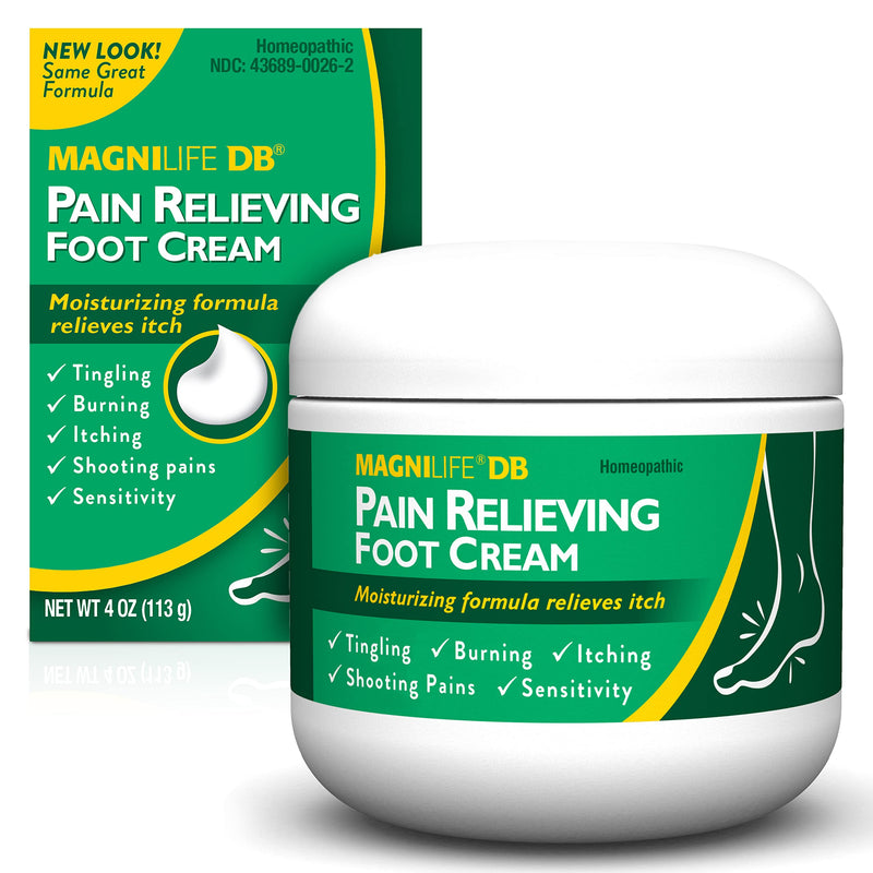 MagniLife DB Foot Cream, Calming Relief for Burning, Tingling, Shooting & Stabbing Foot Sensations - Soothes Dry, Cracked, Itchy, Sensitive Skin (4 oz Jar) 4 oz Jar - BeesActive Australia
