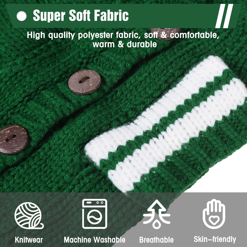 EXPAWLORER Cat Sweater for Cold Weather - Stylish Knitted Cat Clothes, Soft Cat Sweatshirt with Sleeve Warm Clothing, Fall and Winter Pet Clothes for All Different Cats or Small Dogs (Large, Green) Large (Pack of 1) - BeesActive Australia