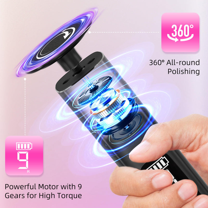 2 in 1 Electric Foot Callus Remover,9 Adjustable Speeds Rechargeable Electric Dead Skin Sander Pedicure Tools with Sandpaper Disk and Nail Drill Bits,Grinding Heads for Women&Men Black - BeesActive Australia