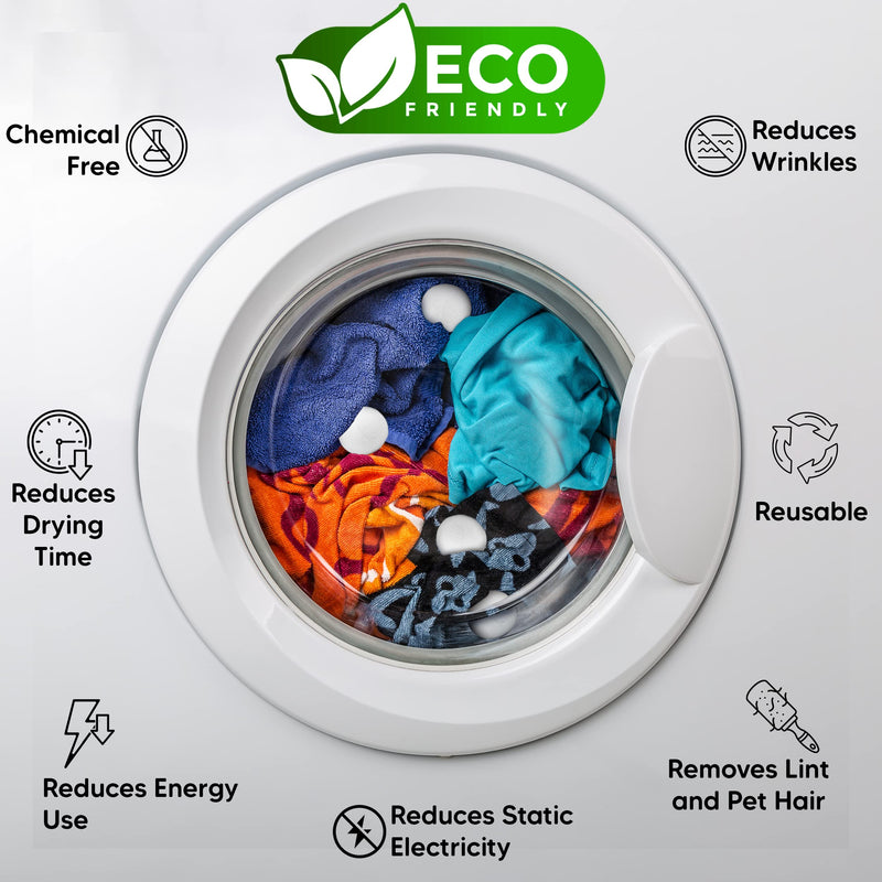 RAYTRADE Wool Dryer Balls 6-Pack 100% Made of Organic New Zealand Wool Reduces Clothing Wrinkles and Saves Drying Time Reusable Natural Fabric Softener Stocking Stuffer Gifts 3 Inch Round (Pack of 6 White) - BeesActive Australia