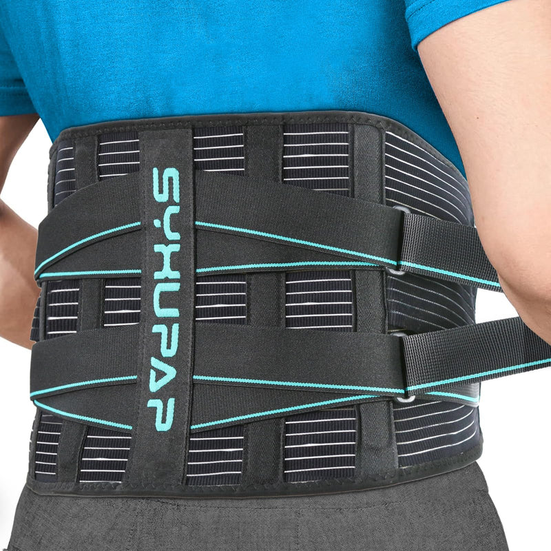 SYXUPAP Back Support Belt for Men Women, Back Brace for Lower Back Pain Relief from Sciatica, Hernated Disc, Scoliosis, Dual Adjustable and Breathable L(Your Waist 32″-37″) Your Weight:145-190lbs - BeesActive Australia