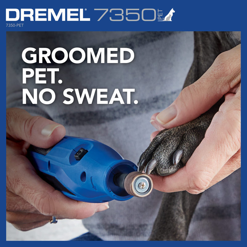 Dremel 7350-PET 4V Pet & Dog Nail Grinder, Easy-To-Use & Safe Nail Trimmer, Professional Pet Grooming Kit - Works on Large, Medium, Small Dogs & Cats New Model w/ 4 Sanding Bands
